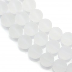 Cristal de roche ronde matte 10mm x 40cm
