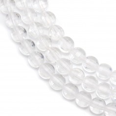 Transparent rock crystal, in round flat faceted shape, 4.5mm x 38cm