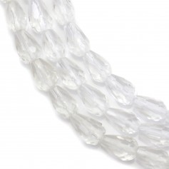 Cristal de roche Goutte Facette 6x9mm x 40cm