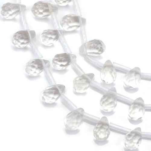 Facet de Gota de Cristal de Rocha 6x9mm x 40cm