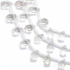 Rock Crystal Quartz Faceted Teardrop 6x9mm x 40cm