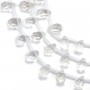 Rock Crystal Quartz Faceted Teardrop 6x9mm x 40cm