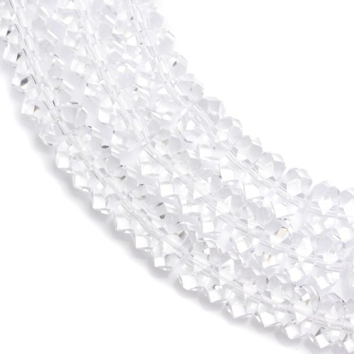 Rock crystal Faceted Rondelle Beads 3x6mm x 39cm