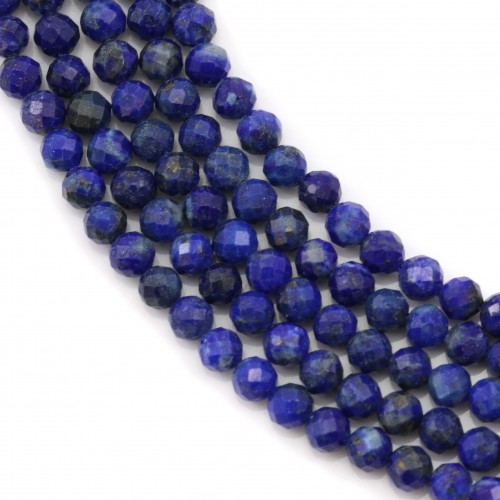 Lapis-lazuli rond facette 3mm x 40cm
