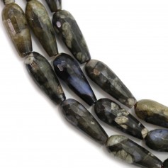 Opal grise goutte facette 6x16mm x 40cm