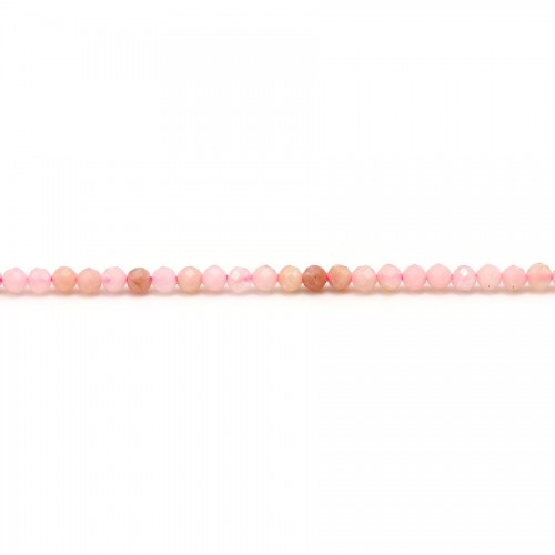 Ópalo rosa facetado redondo 2mm x 39cm