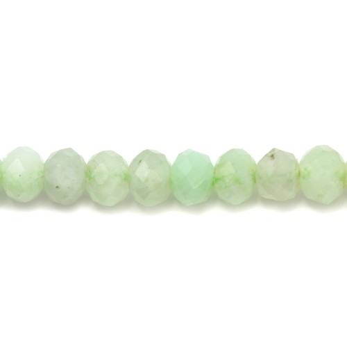 Green opal faceted rondelle 2x3mm x 40cm