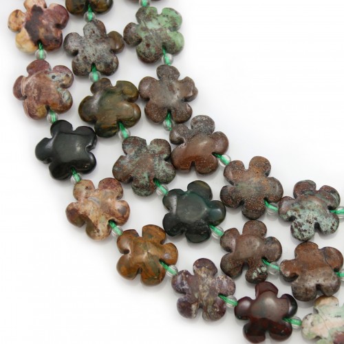 Multicolored opal, in shape of a flower, 15mm x 42cm