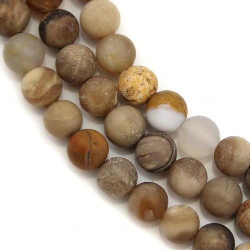 Wood opalite matt rund 8mm x 40cm