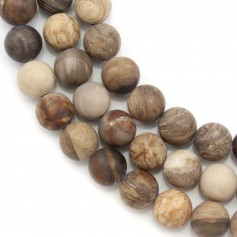 Wood opalite matte rond 10mm x 40cm