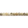 African opal, on beige color, in round shape, 4mm x 40cm