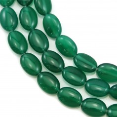 Green agate oval 10x14mm x 40cm