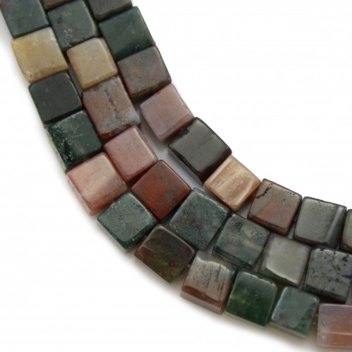 Agate d'Inde, en forme de cube 4mm x 39cm