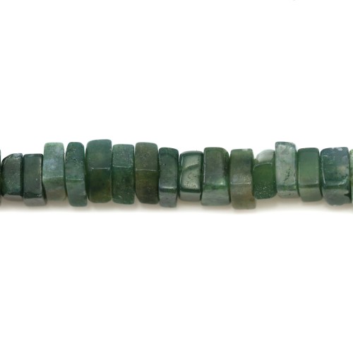 Musgo de ágata, cuadrado redondo, 2,5x4,5mm x 38cm