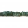 Agate mousse, en forme de rondelle carré, 2.5 * 4.5mm x 40cm