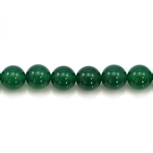 Green Agate round 14mm x 2pcs