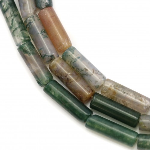 Agate moss, tube shape 4x13mm x 39cm
