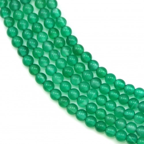 Agate green, round, 3mm x 40cm