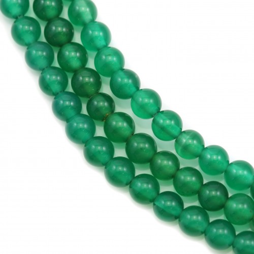 Agate vert ronde 4mm x 40cm