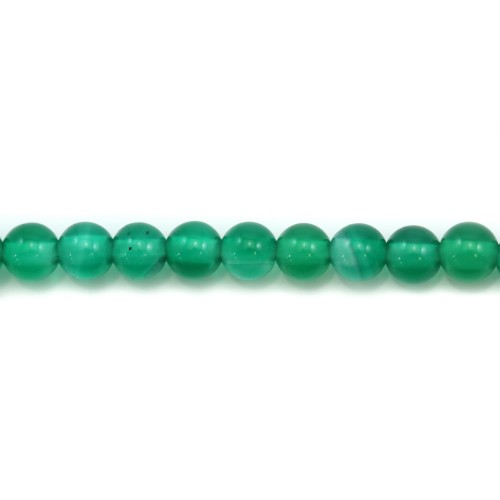 Agate vert ronde 3mm x 40cm