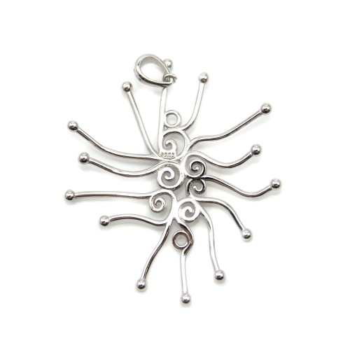 Pendentif en argent 925 rhodié pour perle baroque x 1pc