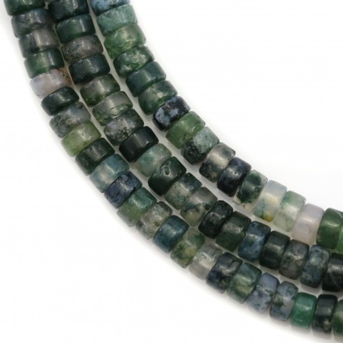 Ágata musgo, Heishi roundel, 2x4mm x 39cm