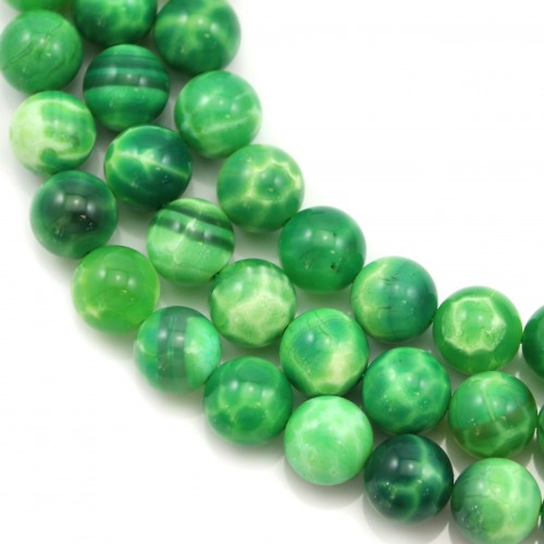 Grüner Pfauenachat rund, 10mm x 39cm