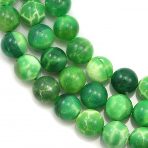 Grüner Pfauenachat rund,12mm x 39cm