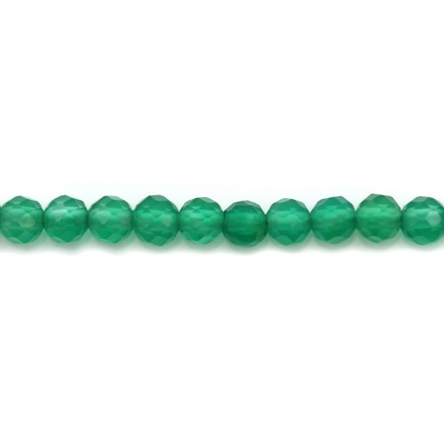 Agate vert rond facette 3mm x 20 pcs