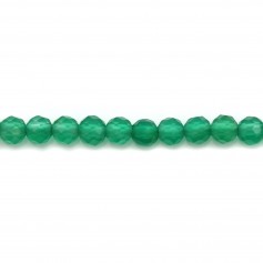 Agate vert rond facette 3mm x 20 pcs