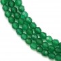 Agate vert rond facette 
