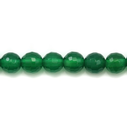 Green round faceted agete vert 6mm x 5 pcs