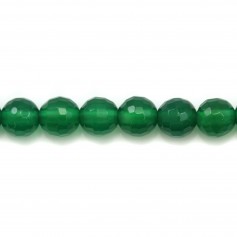 Agate vert rond facette 6mm x 5 st