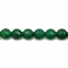 Agate vert rond facette 12mm x 2 st