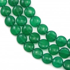 Green agate flat drop 6x8mm x 40cm