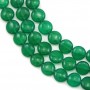 Agate verte goutte plat 6x8mm x 40cm