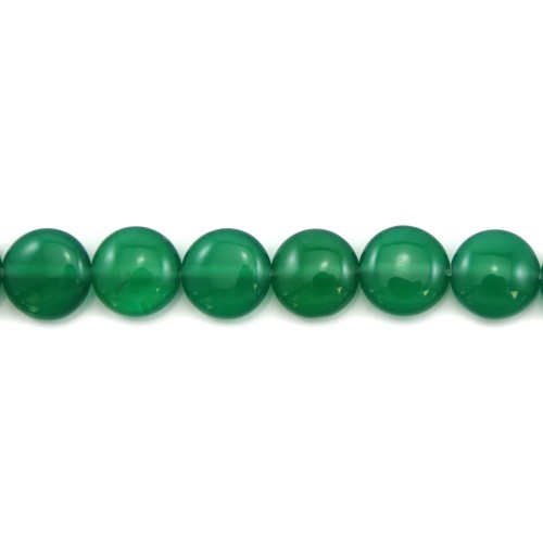 Green agate flat drop 6x8mm x 40cm