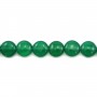 Agate verte goutte plat 6x8mm x 40cm