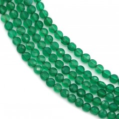 Agate verte ronde plate facette 2mm x 40cm