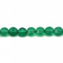 Agate verte ronde plate facette 2mm x 40cm