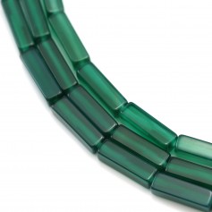 Agate verte teinté rectangle 4x13mm x 40cm