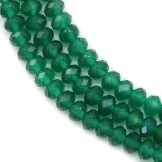 Agate verte rondelle facettée 2.9x4mm x 39cm