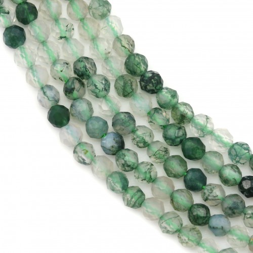 Agate mousse facette 2mm x 39cm