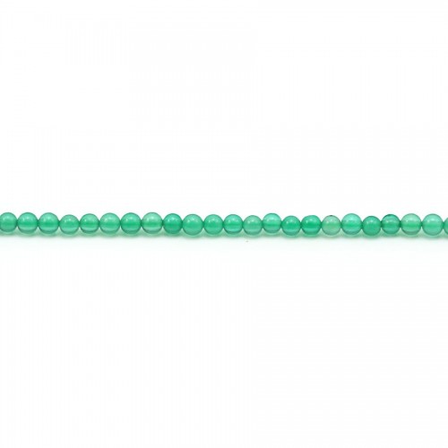 Green agate, round, 2mm x 39cm
