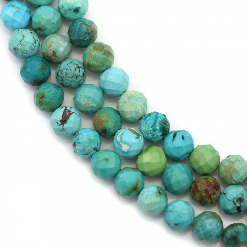 Natural turquoise in the shape of a faceted round 5mm x 39cm