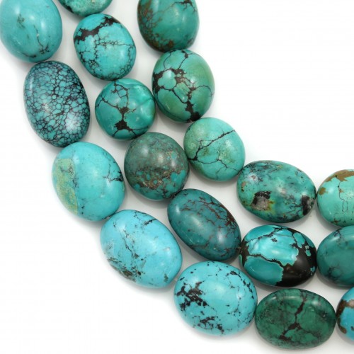 Turquoise natural, in oval shape, 13 - 20 * 17 - 25mm x 40cm