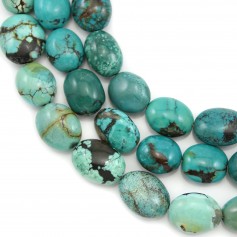 Turquoise oval  14-19x18-24mm x 40cm
