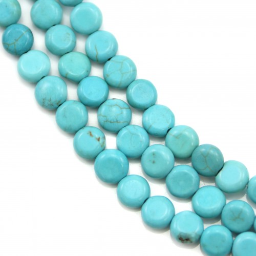 Turquoise reconstituée ronde plate 6mm x39cm