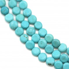 Turquoise reconstituée ronde plate 6mm x39cm