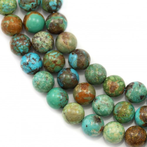 Turquoise ronde sur fil 7.5-8mm x 40cm